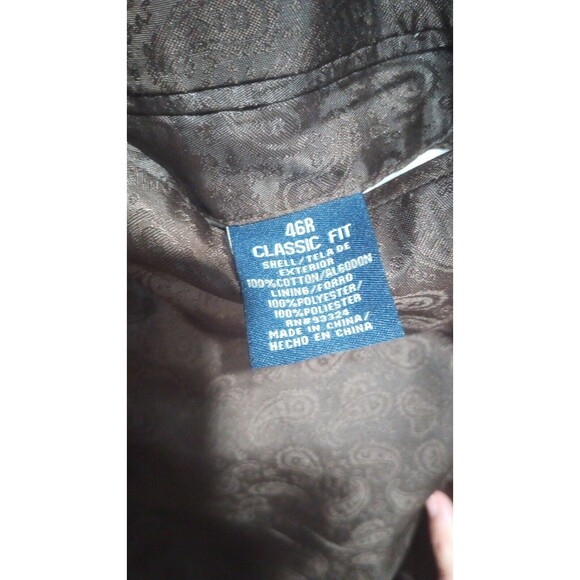 Stafford 46R Classic Fit CORDUROY w/ Elbow Patches Sport Coat Blazer Jacket Blue - Picture 11 of 12